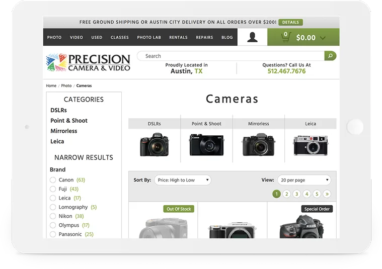 Bigcommerce precision camera filter